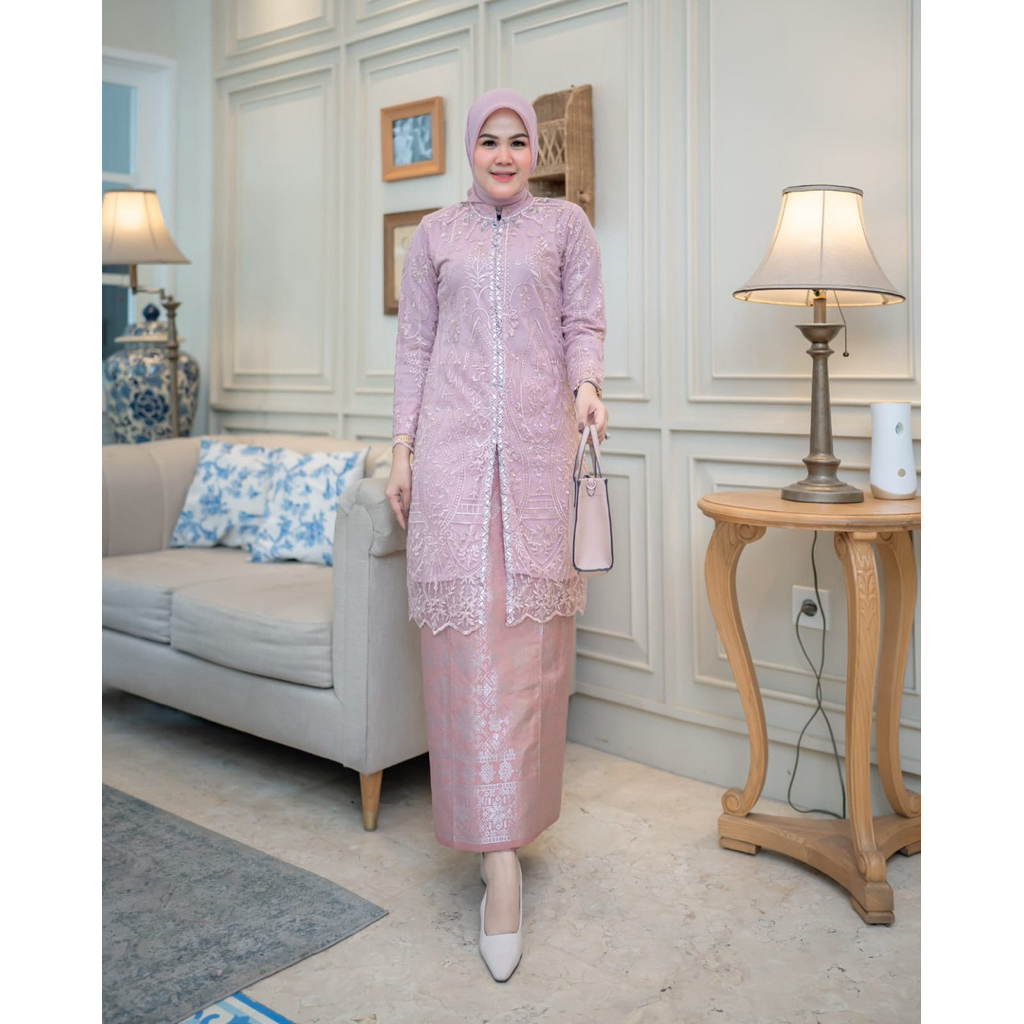 (REALPICT) KEBAYA TUNIK TULLE - KEBAYA MODERN - KEBAYA BROKAT - TUNIK BROKAT - SET KEBAYA TUNIK TULL