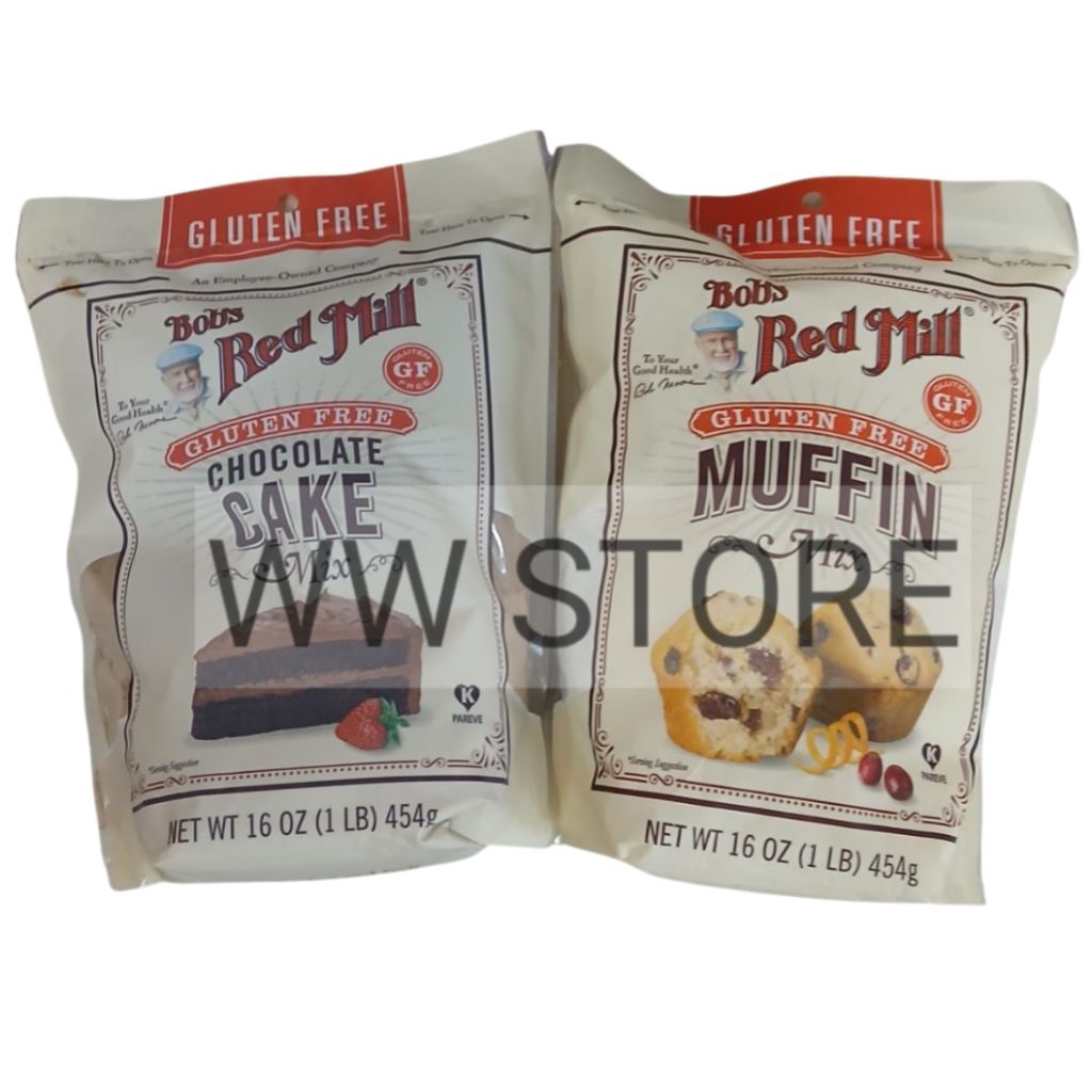 

Tepung premiks untuk kue coklat cokelat BEBAS GLUTE FREE Bob's Red Mill MUFFIN CHOCOLATE CAKE Mix 454g