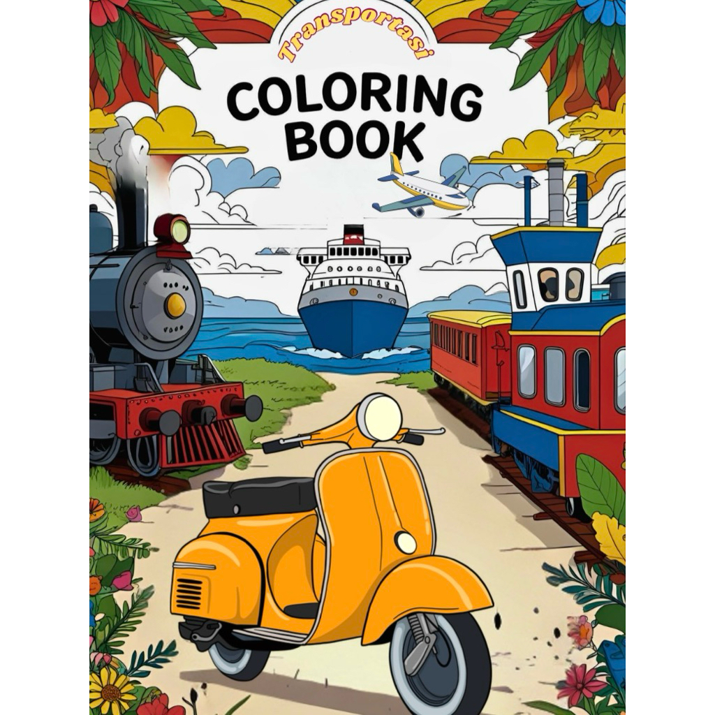 

BUKU MEWARNAI TRANPORTASI ISI 12 LBR SERIES 1 / BUKU EDUKASI ANAK LENGKAP / COLORING BOOK