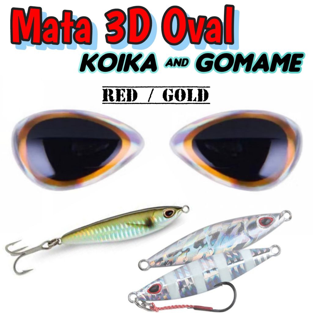 

Sticker Mata Ikan Oval Koika Gomame 3D 50pc 25 Pasang Stiker 3 Dimensi Jig / Lure / Assist Hook