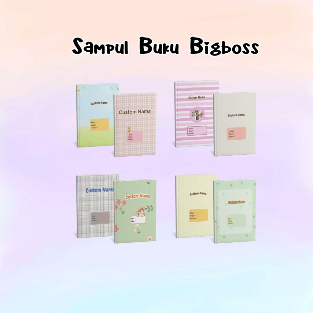 SAMPUL BUKU CUSTOM NAMA SAMPUL BUKU BIGBOSS