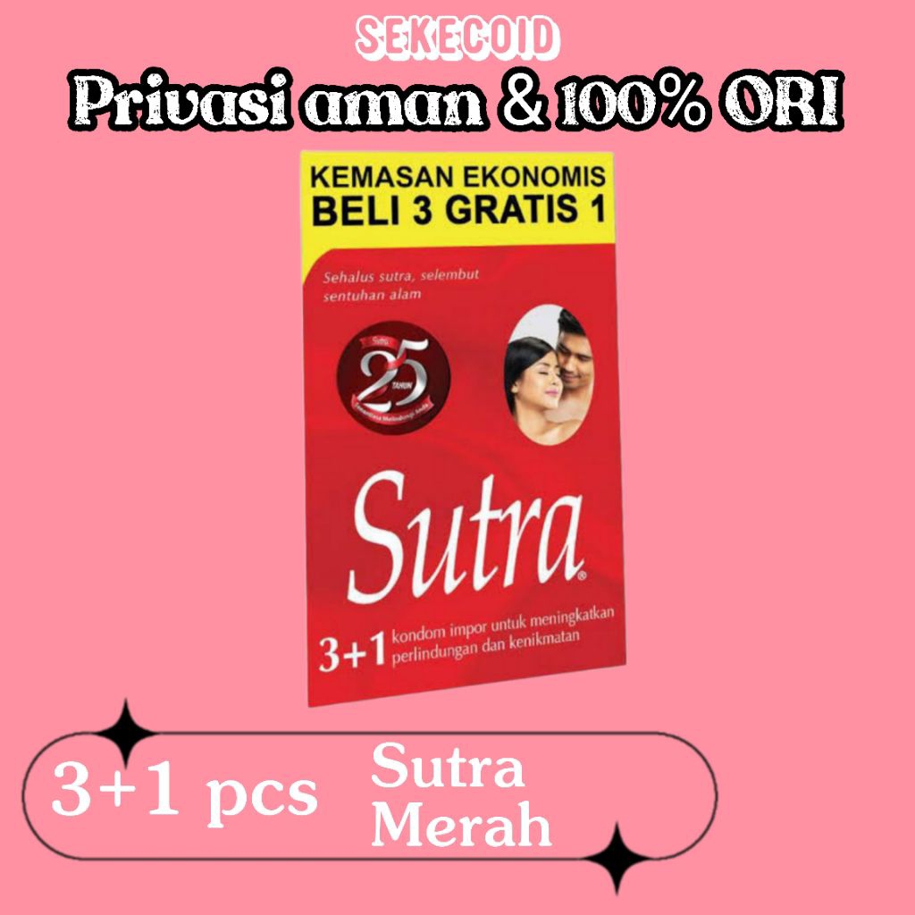 COD Promo Kondom Sutra Kondom merah- 3+1 Pcs
