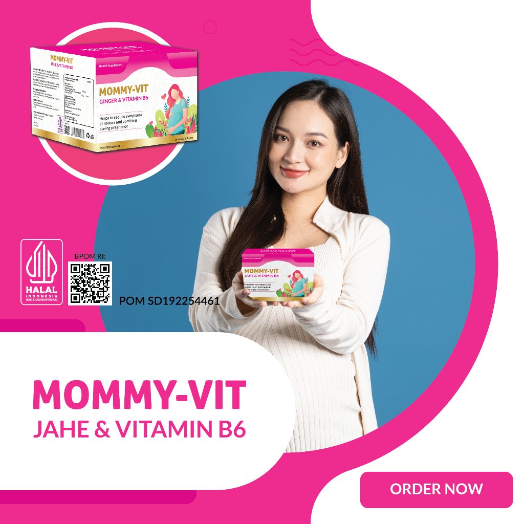 Mommy Vit Jahe dan Vitamin B6/Mual Hamil/Vitamin B6/Jahe/Morning Sickness/Seduhan/Serbuk