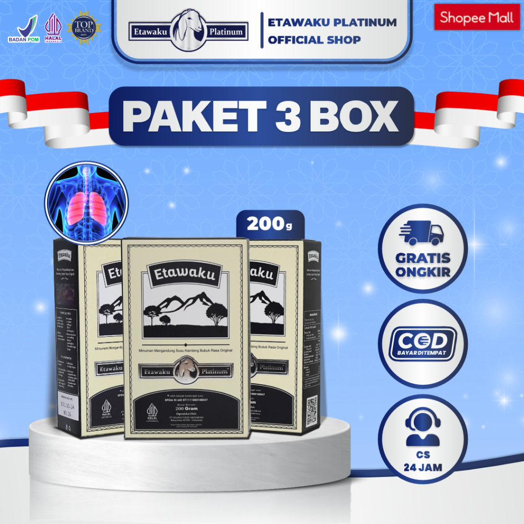 

Etawaku Susu Paket 3 Box - Susu Kambing Murni & Krimer Bubuk