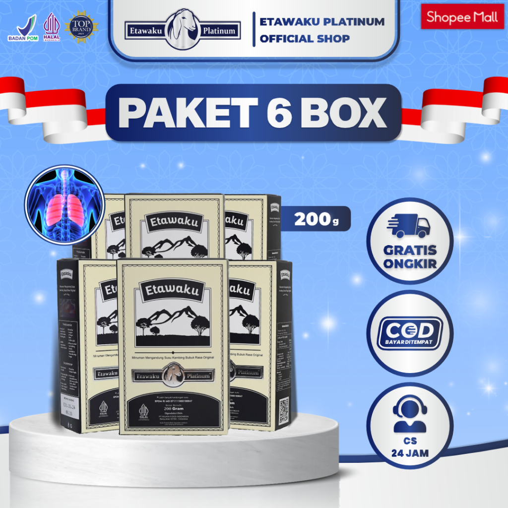 

Etawaku Platinum Paket 6 Box - Susu Kambing Murni & Krimer Bubuk