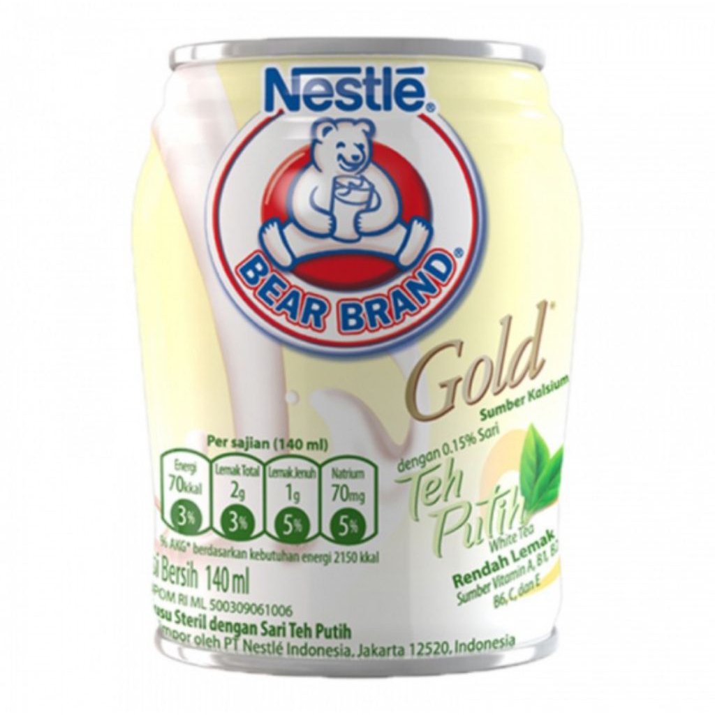 

Bear Gold Susu Steril Teh Putih 140ml
