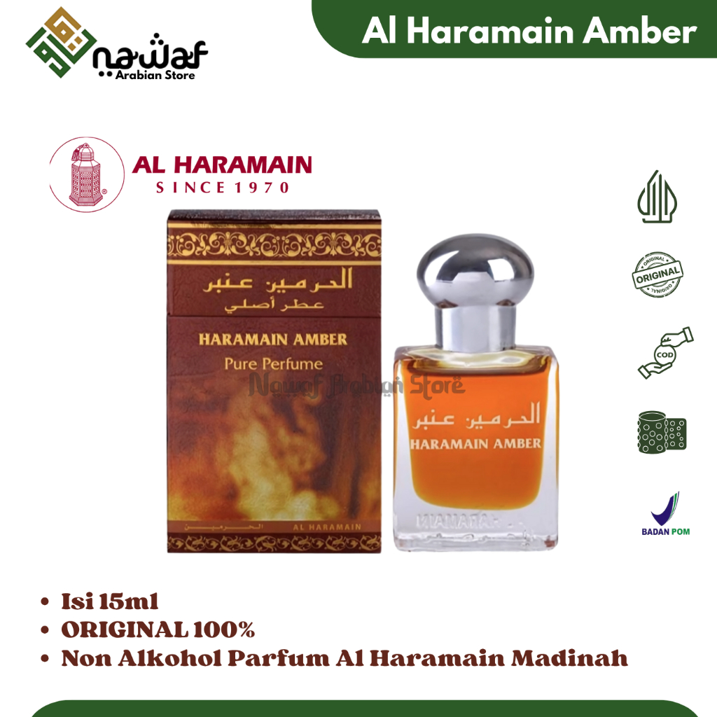 Parfum Al Haramain AMBER ANBAR 15ml Non Alkohol Original UEA