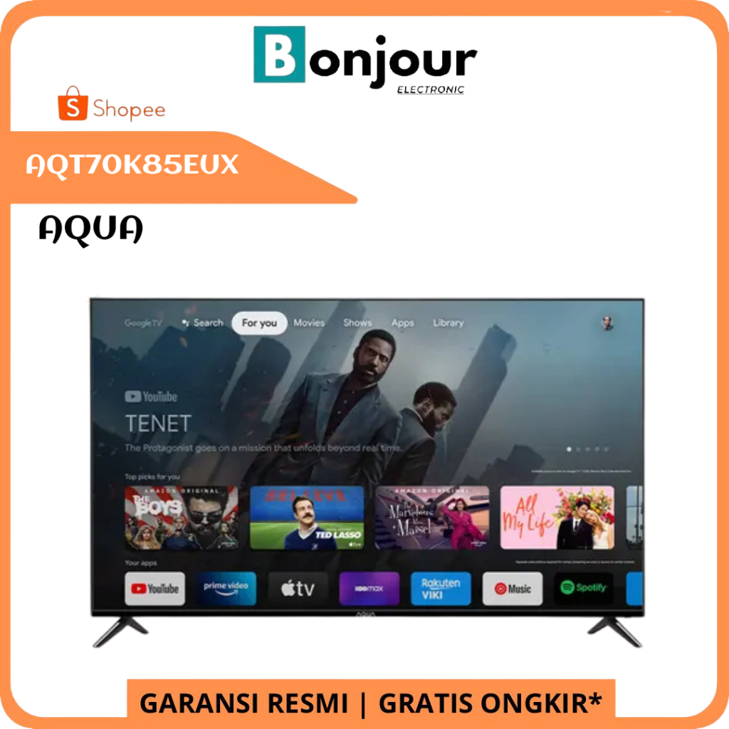 TV AQUA AQT70K85EUX Smart Google TV 70 Inch 4K UHD TV AQUA 70K85EUX