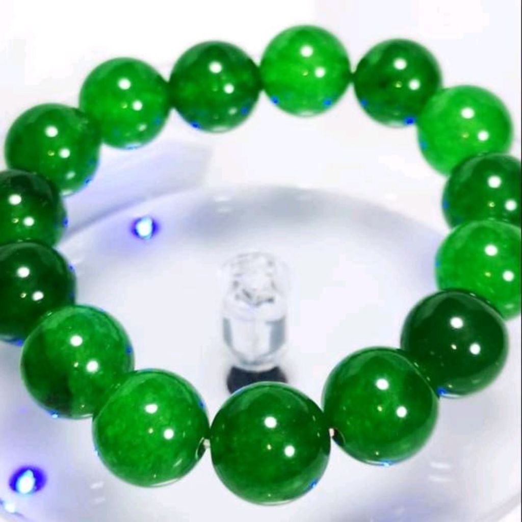 Gelang Batu Giok Hijau Taiwan Asli