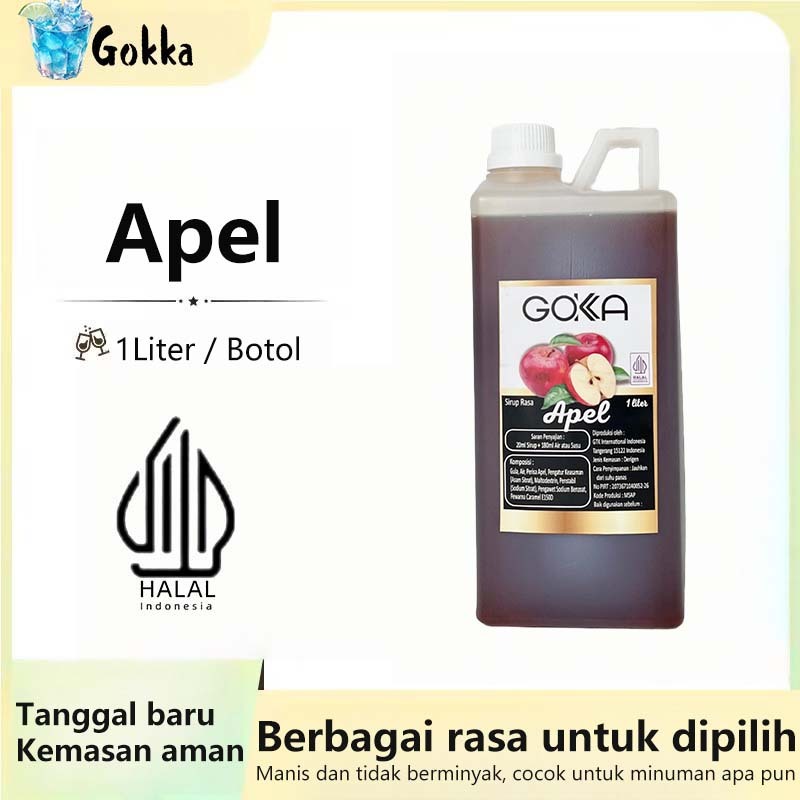 

GOKKA Sirup Minuman Rasa Apel 1L Syrup / Sirup Apel Sertifikasi Halal