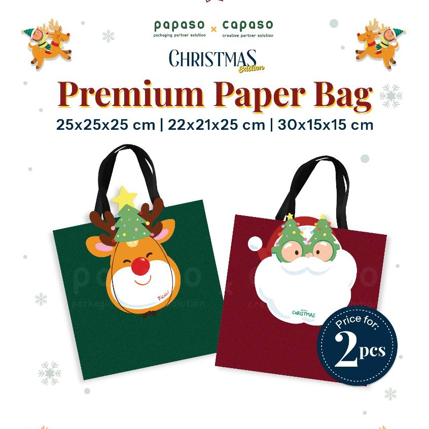 

Paper Bag Premium / Elegan Paper Bag / Christmas Paper Bag / Paper Bag Natal / Gift Bag Natal