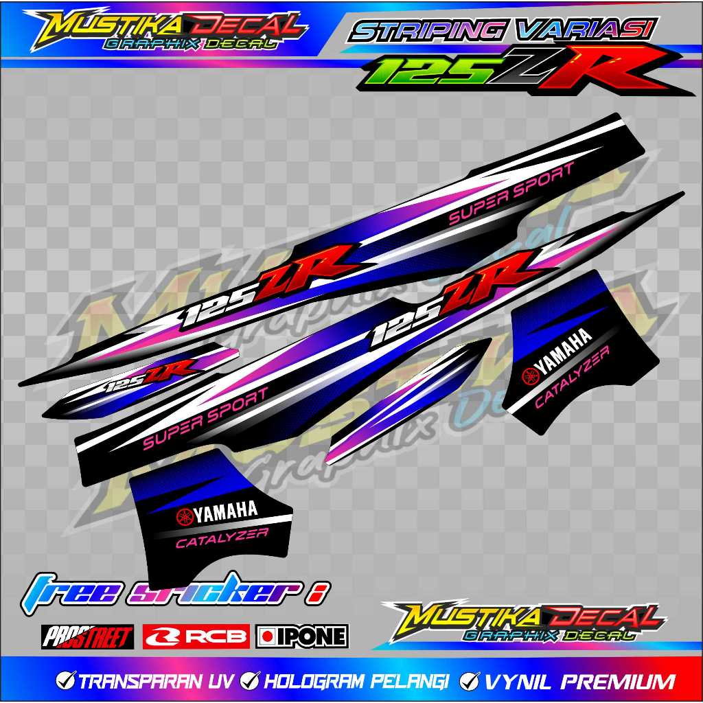 STRIPING VARIASI YAMAHA 125 ZR / STICKER LIST VARIASI MOTOR 125 ZR