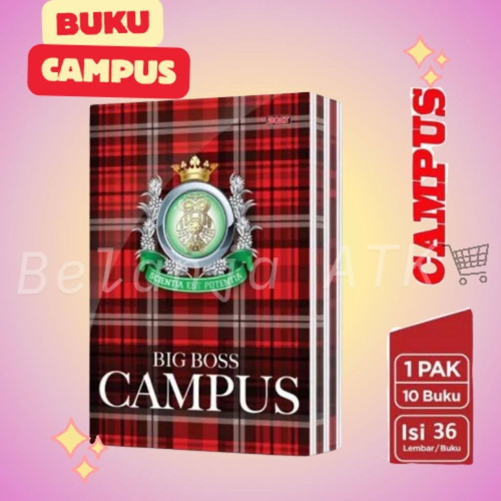 

Buku Tulis CAMPUS BIG BOSS / Pilihan Isi 36, 42, 50 Lembar / 1 Pak (6/10 Buku)
