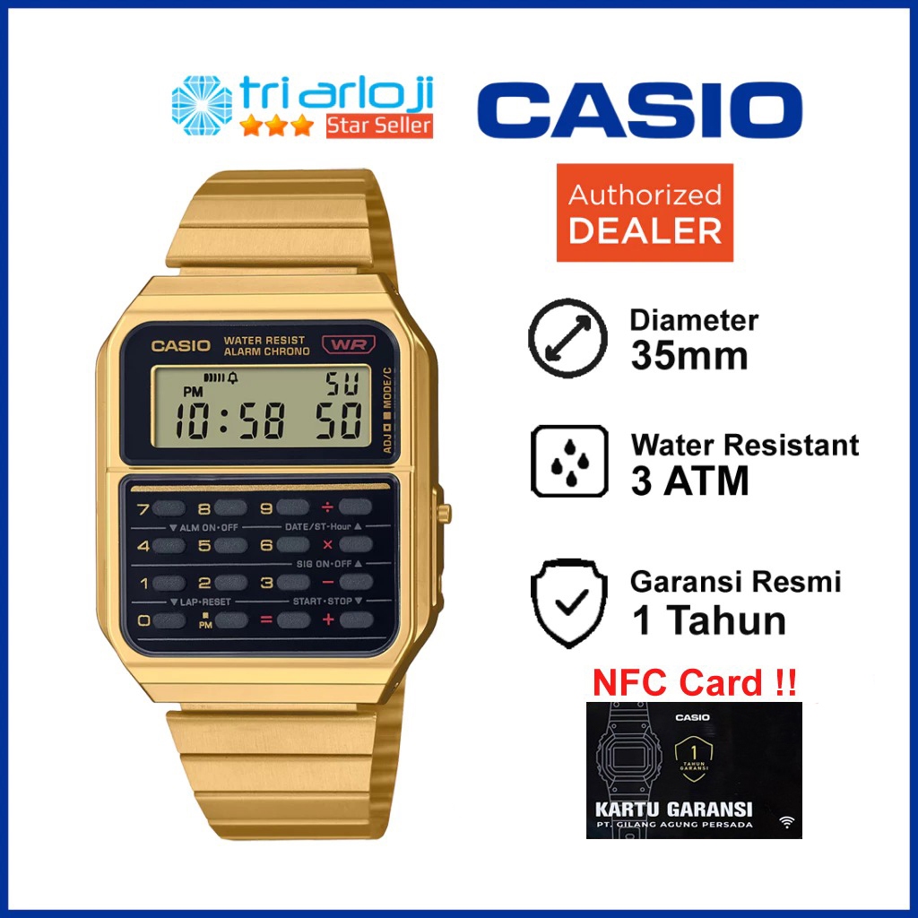 

CASIO CA-500WEG-1ADF Jam Tangan Calculator / Kalkulator Gold CA500 CA500WE CA-500WEG-1A