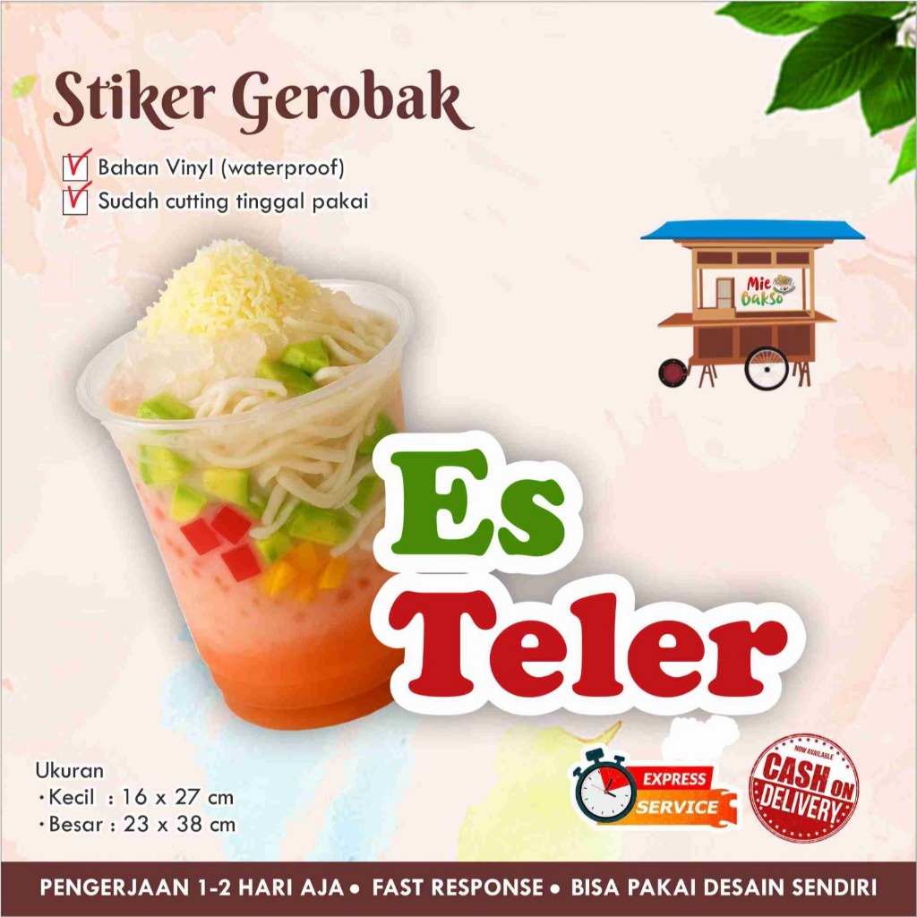 

STIKER KACA GEROBAK VINYL ES TELER