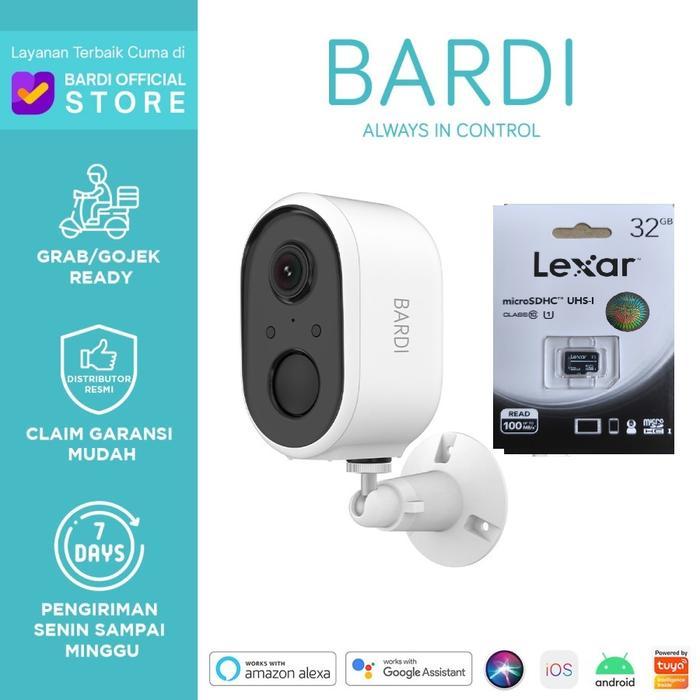 BARDI Smart IP Camera Outdoor IP65 with Battery 5000mAh Night Vision Sirene Tuya CCTV Battery -
