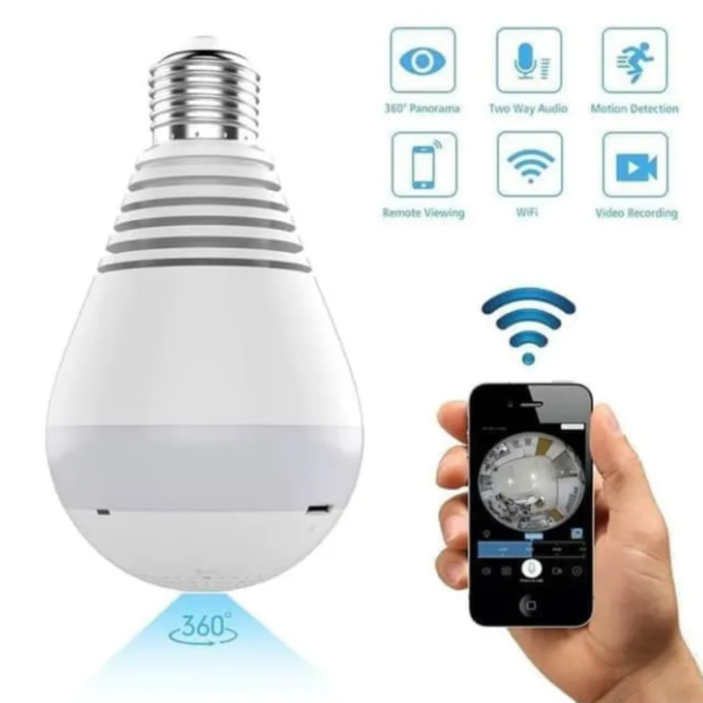 CCTV Lampu Bohlam Wifi IP Cam V380 1080P HD / IP Camera CCTV Bulb WiFi Panoramic V380 Lampu Bohlam V