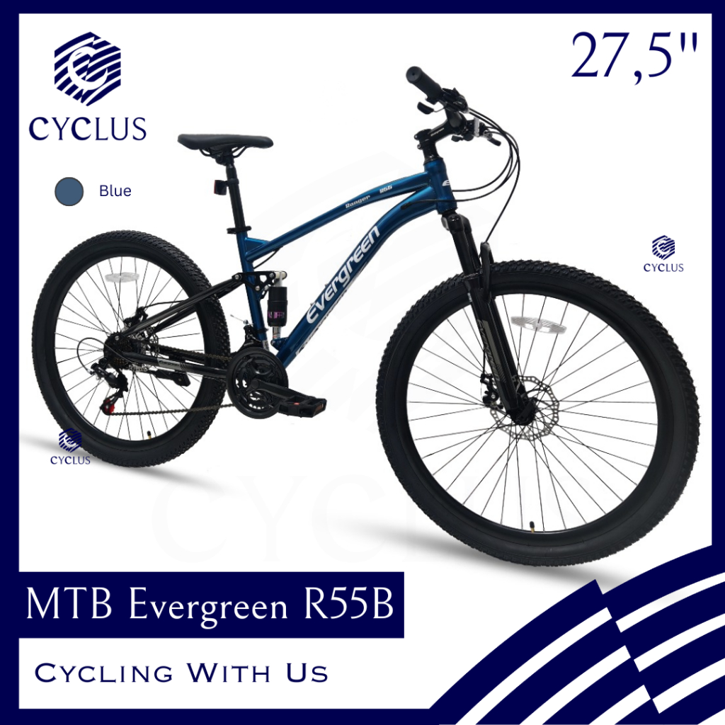 Sepeda Gunung MTB Evergreen Ranger R55B R55 R35 Suspensi Suspension 27,5 Inch Anak Remaja Dewasa