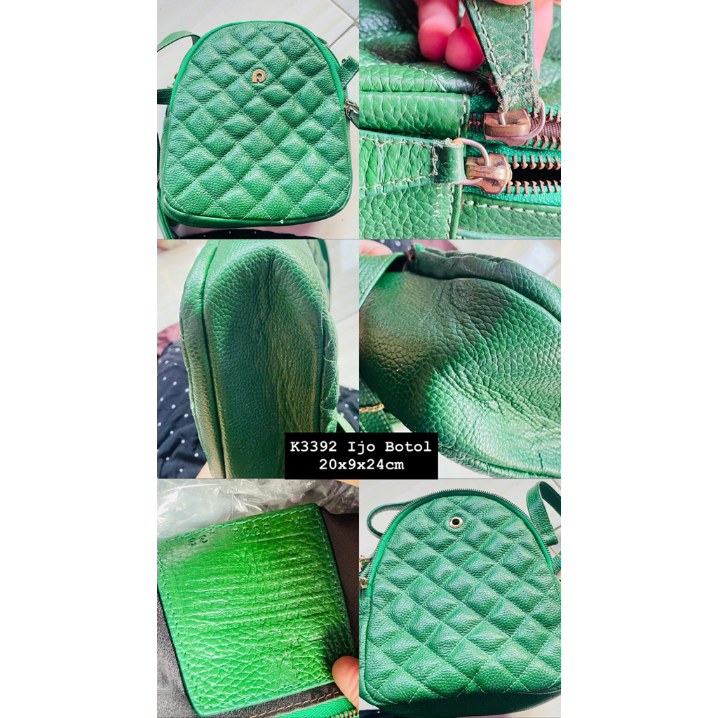 PRELOVED - TAS PAPILLON K3392 HIJAU BOTOL
