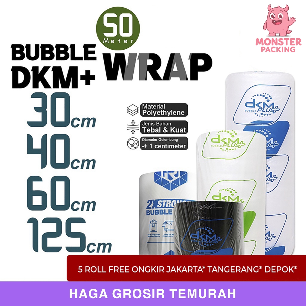 

BubbleWrap DKM PLUS 50cm Plastik Bubble Wrap PREMIUM EKONOMIS TERMURAH / ROLL