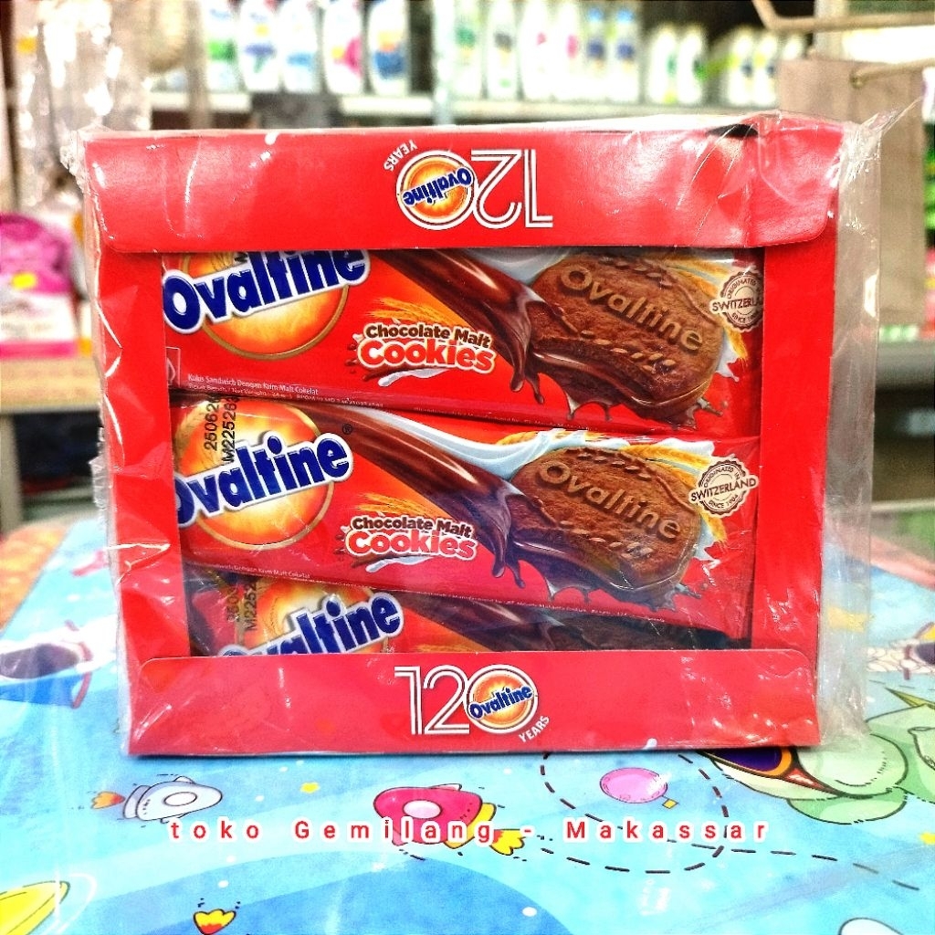 

Ovaltine chocolate malt cookies sachet pak isi 12 @24 gr