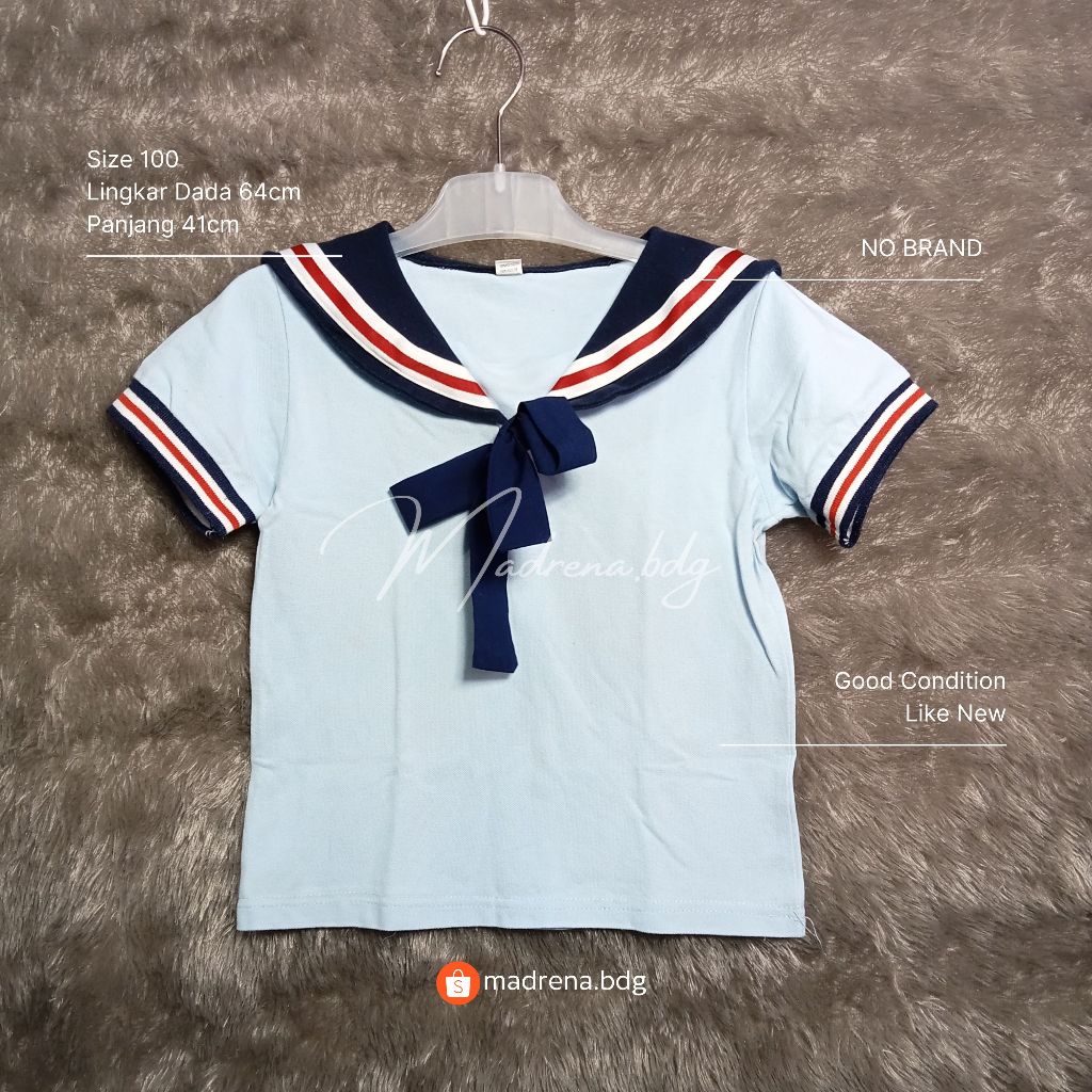 CHEROKEE Rok Anak Perempuan / Baju Sailor Anak Perempuan / Atasan Kerah Sailor / One Set Denim Anak 