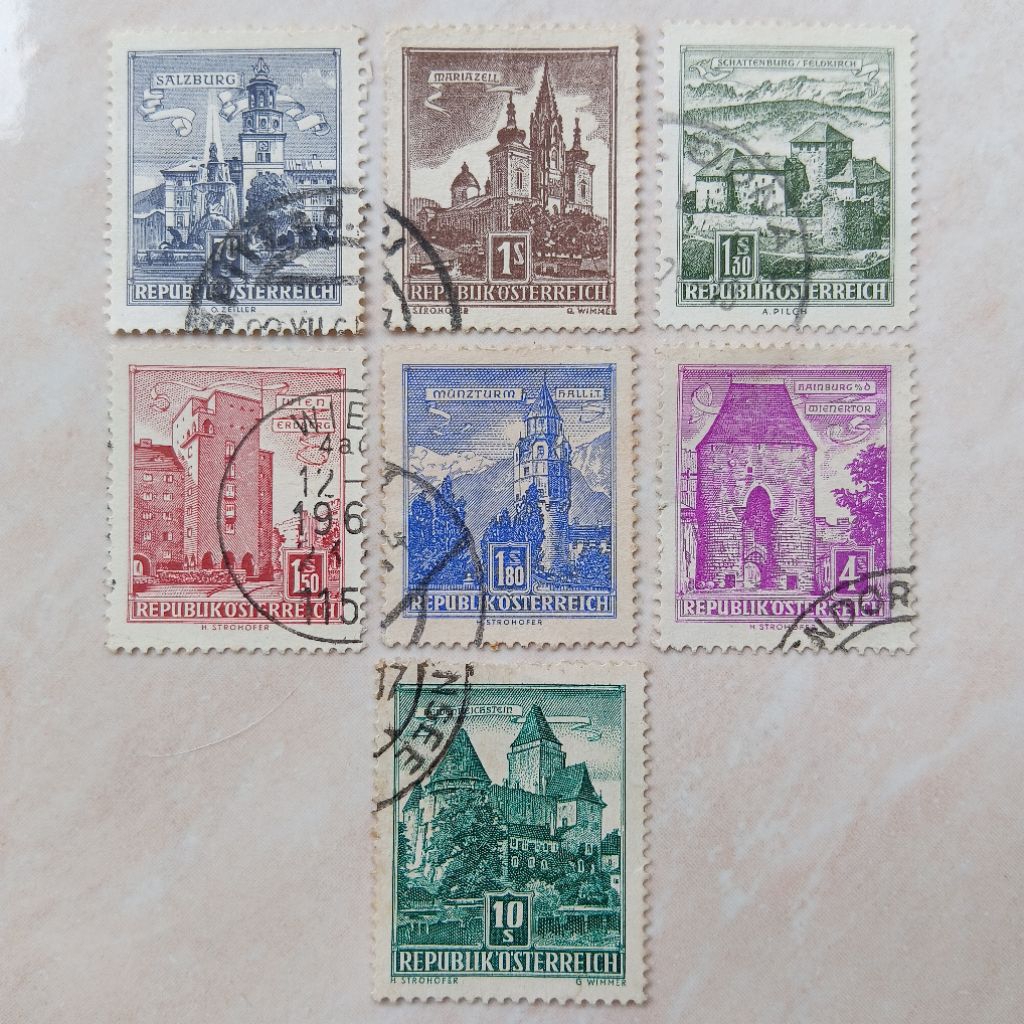 

Perangko Prangko Jadul Austria Osterreich Seri Buildings 1957-1967 - YN2675