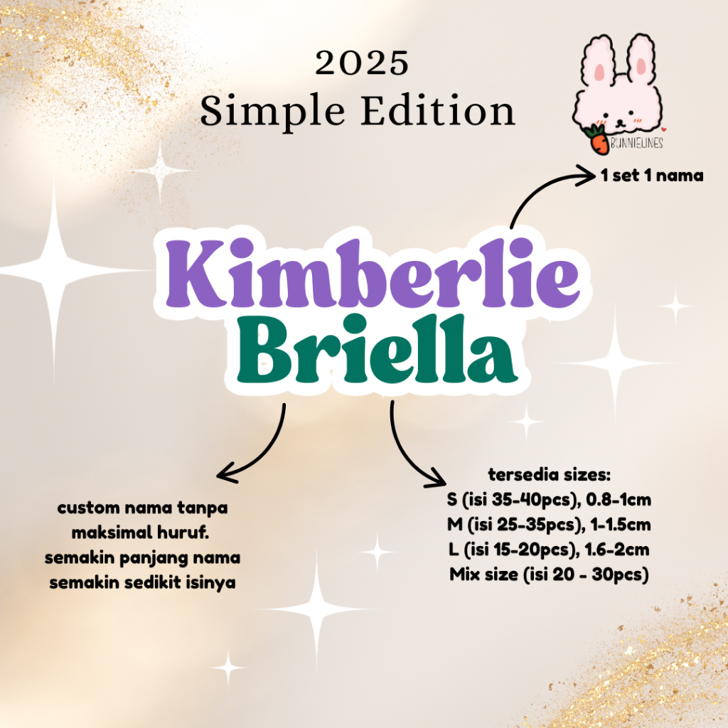 

stiker nama custom / simple edition 2025 / stiker waterproof