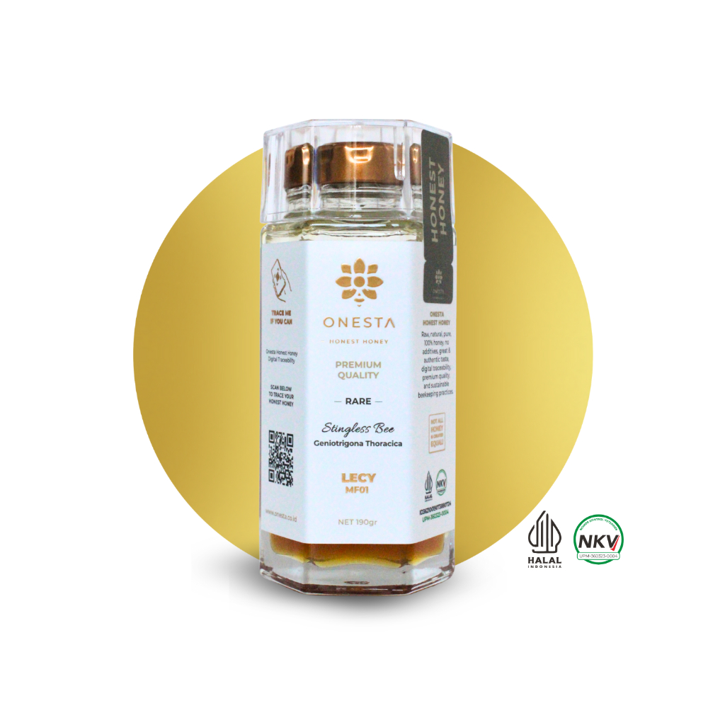 

LECY MF01 | Onesta Honest Honey - Madu alami asli pure raw 100% tanpa campuran | Jar 190gr