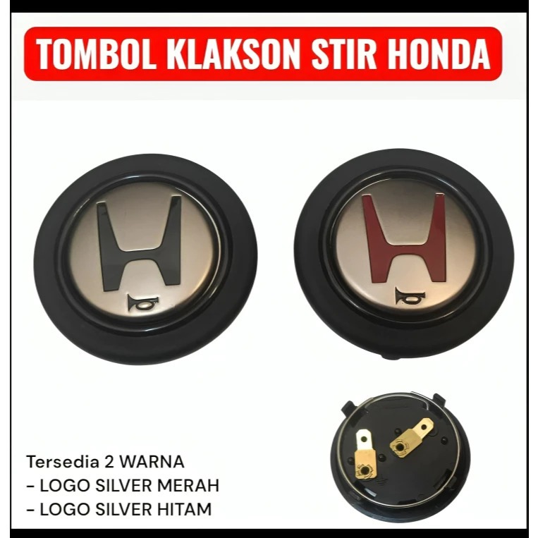 MODIFIKASI - TOMBOL KLAKSON STIR RACING HONDA / tombol klakson stir racing premium logo honda M O M 