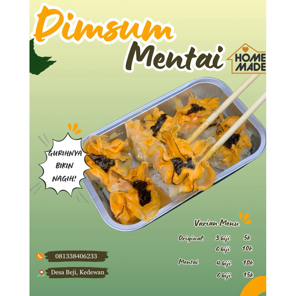 

Dimsum Mentai Homemade by Dapur Pojok - Enak, Gurihnya Nagih!