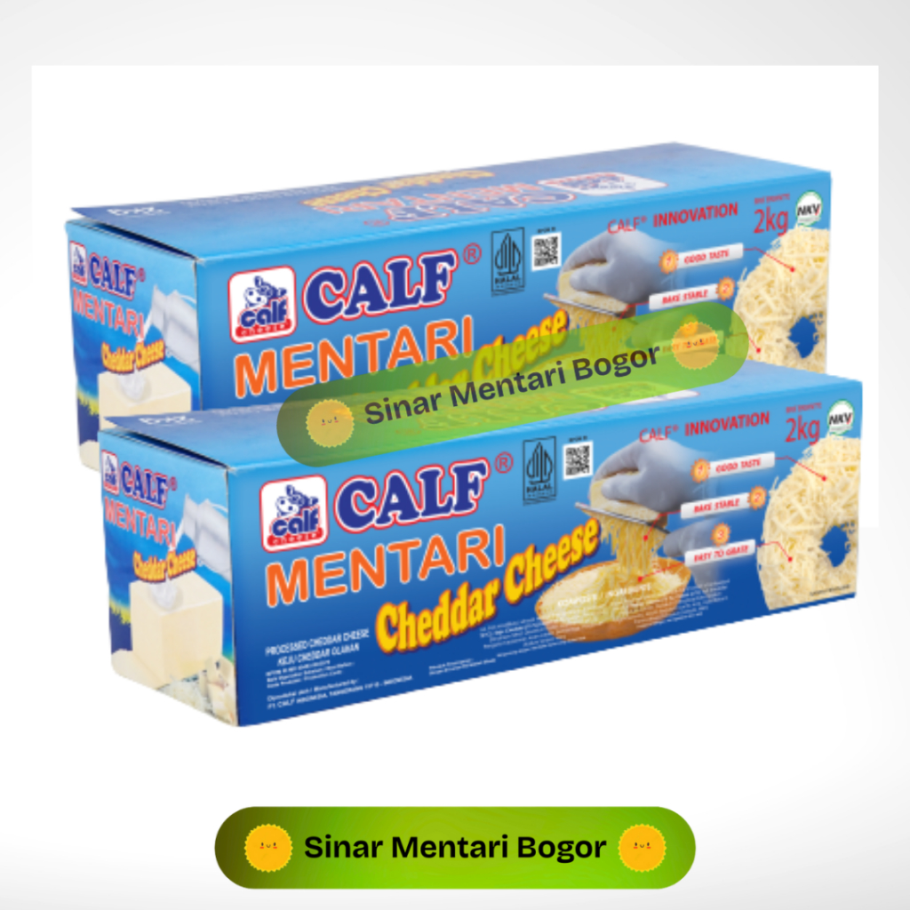 

Calf Mentari Cheddar Cheese 2 kg / Keju Mentari