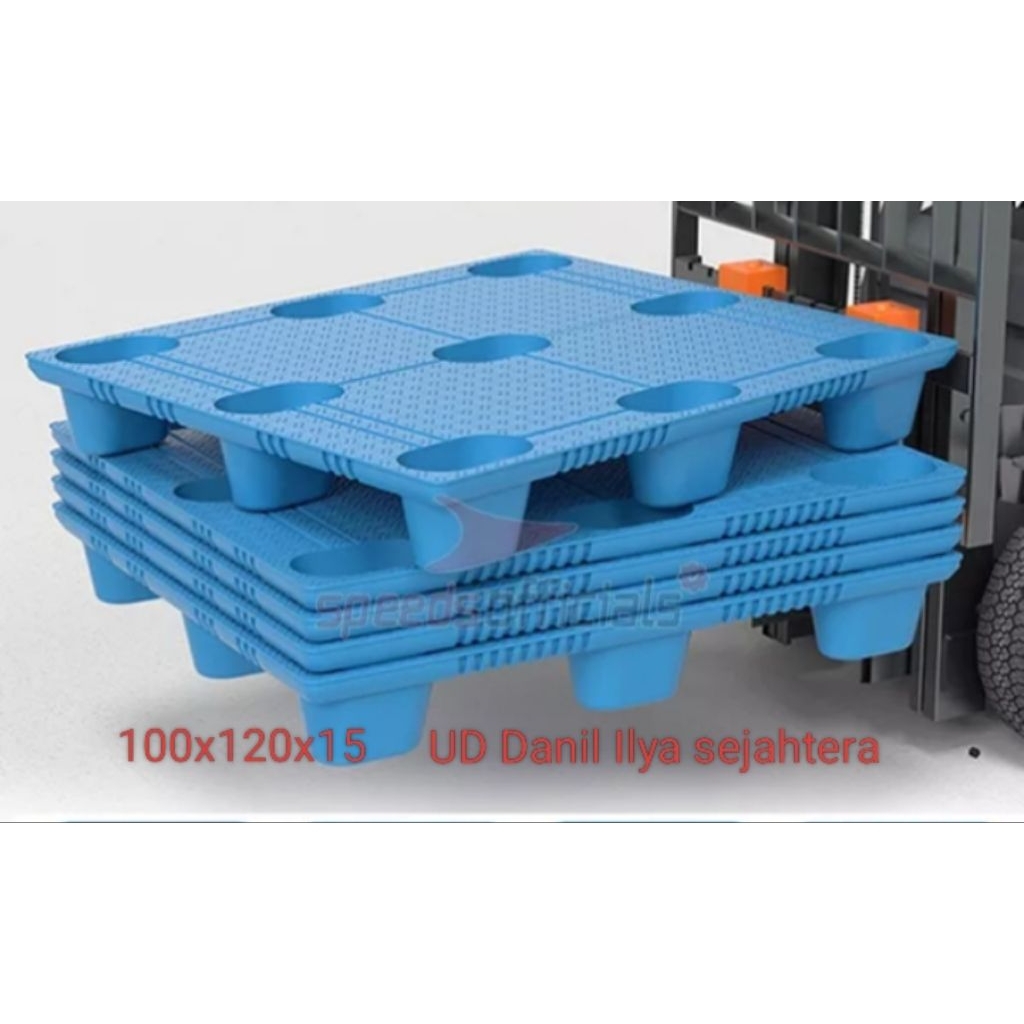 

palet plastik HDPE seken berkualitas MX 3ton ukuran 120x100x15mudel rata fal mankok