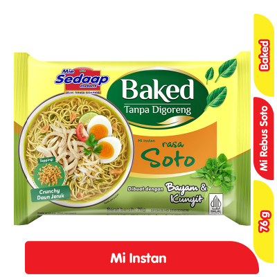 

Sedaap Baked Mi Instan Soto 76 g / Mie Sedaap Baked Tanpa digoreng rasa soto