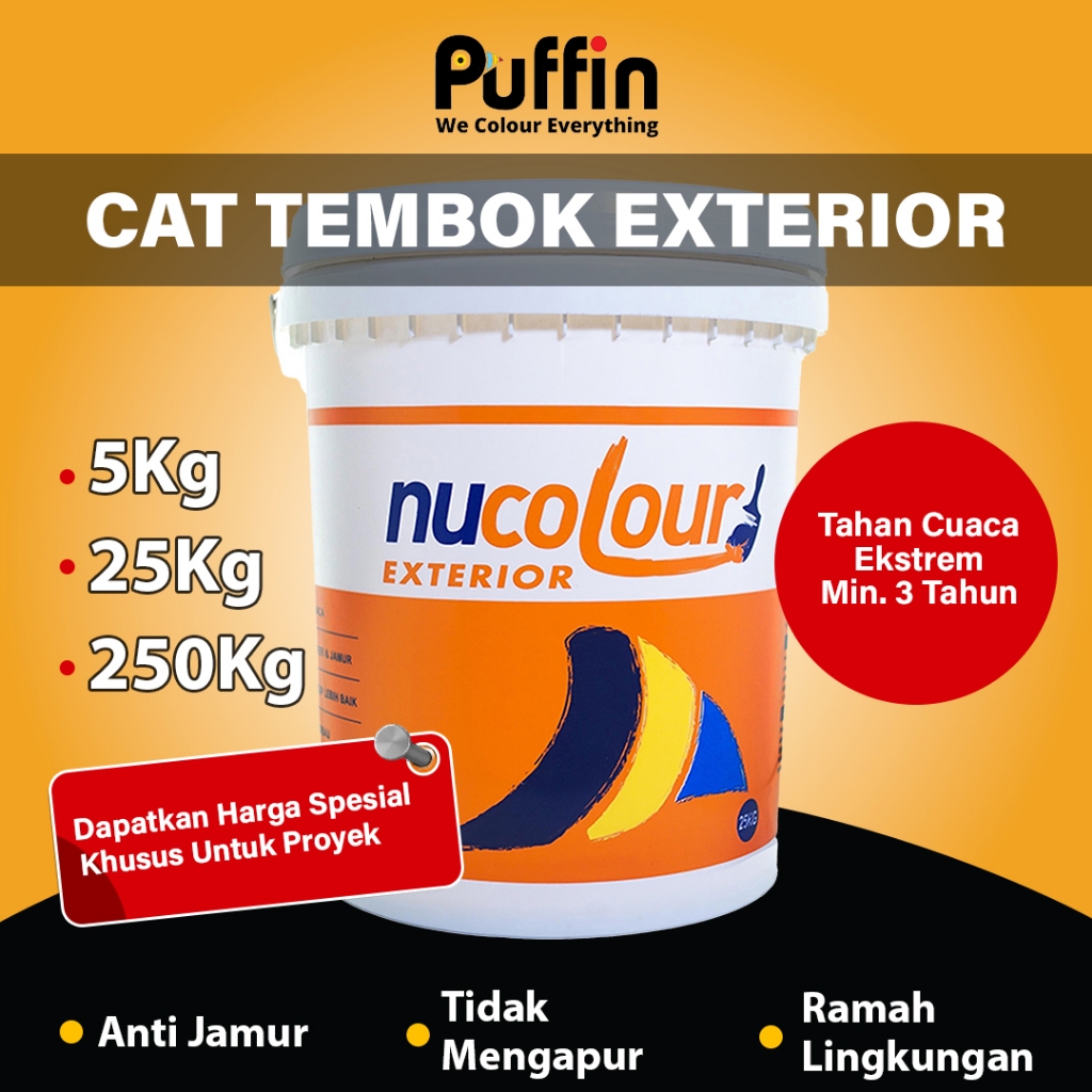 Puffin Paint Nucolour exterior daya tahan min 3 tahun cat tembok exterior