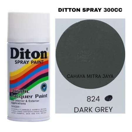 Pilox Cat Semprot Diton Spray Paint Dark Grey 824 300CC Warna Abu-Abu Tua