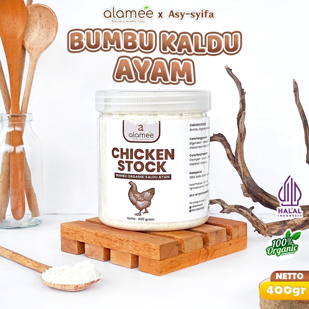 

ALAMEE Bumbu Kaldu Ayam Non MSG Organik Chicken Powder Praktis Toples 400gr ASY SYIFA