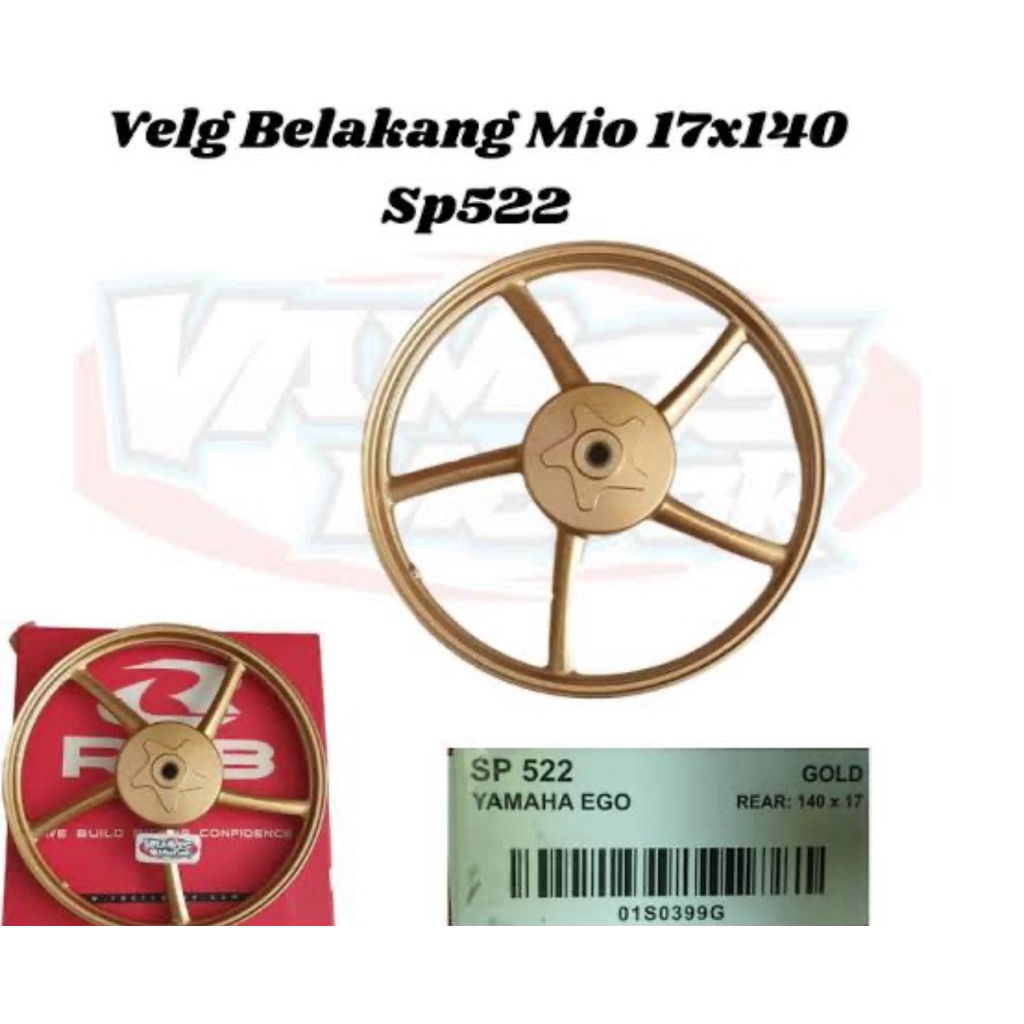 Velg RCB Mio Sporty Mio Smile belakang 140-17 ring 17