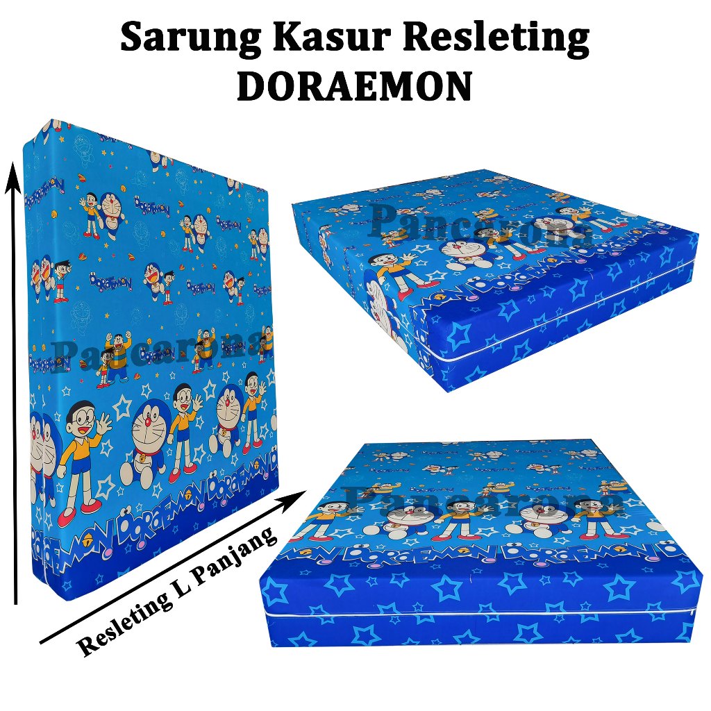 Sarung Kasur Busa Resleting Motif Doraemon Sprei Karakter anak