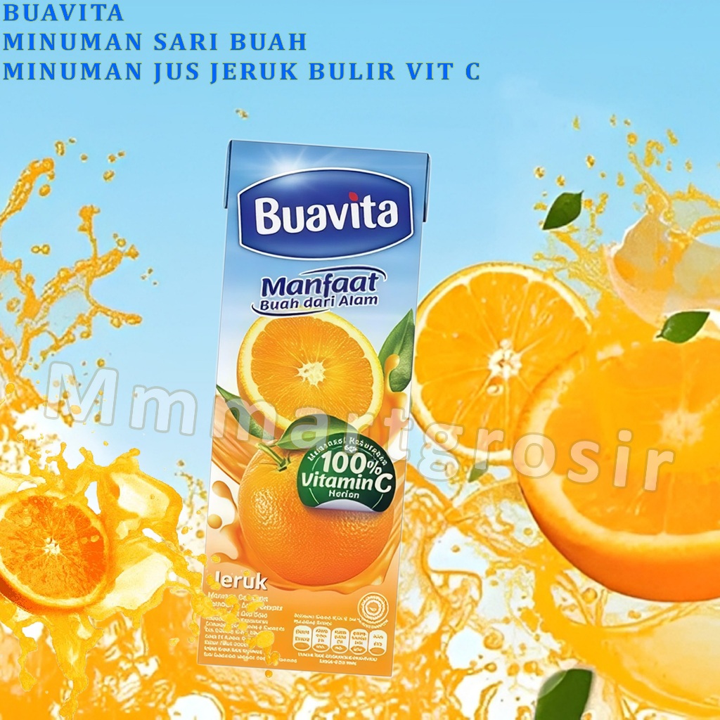 

Buavita / Minuman Sari Buah / Minuman Jus Jeruk Bulir Vit C / 245ml