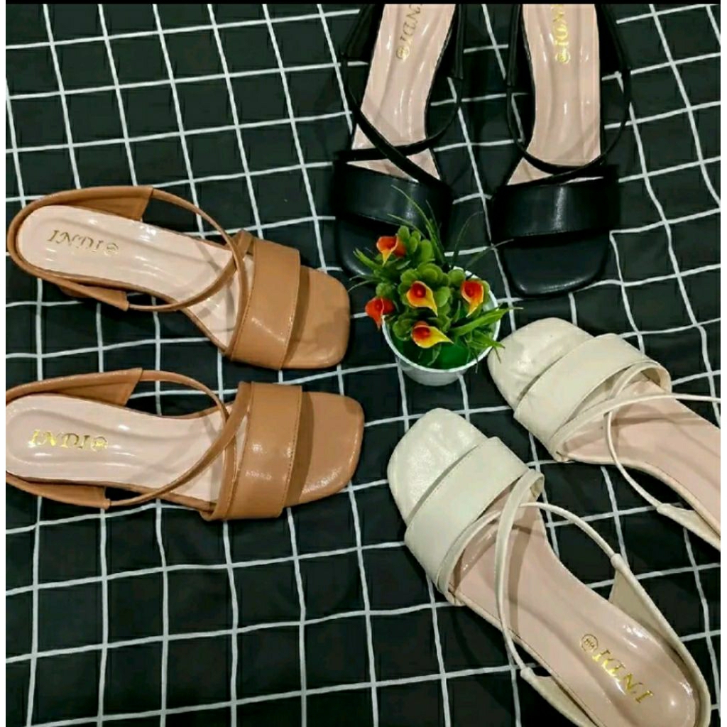 Sandal wanita Tali cantik Korean style Sandal wanita terbaru hak 5cm Chunky