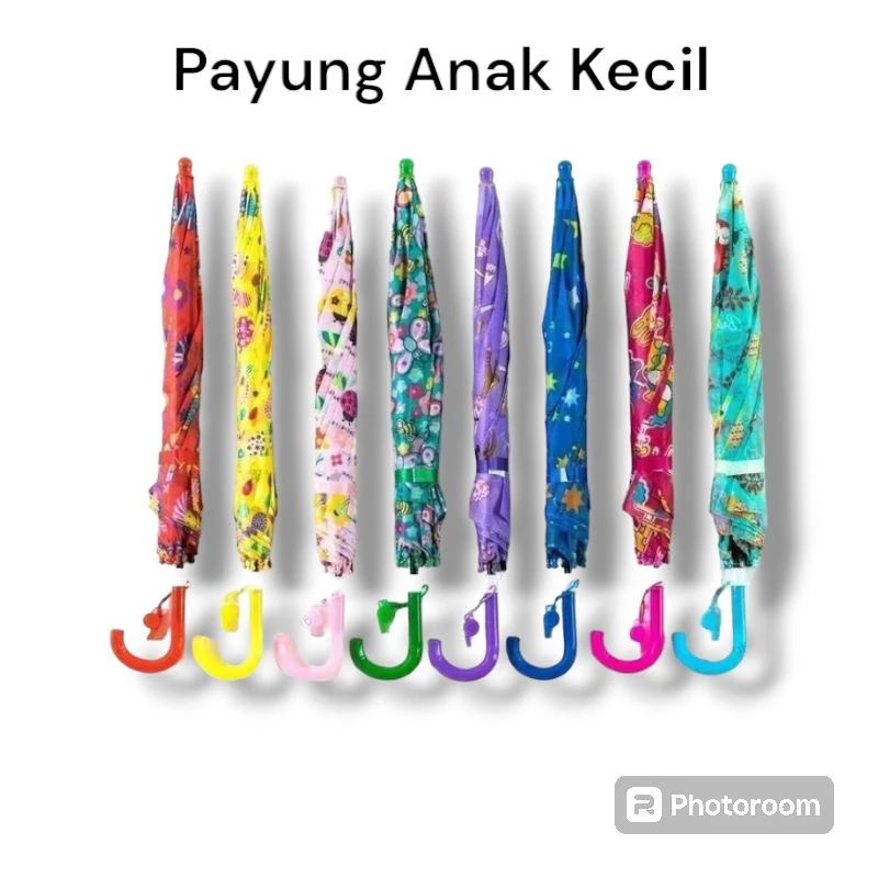Payung Anak Karakter + Peluit / payung anak karakter / payung kecil / payung anak gemoy