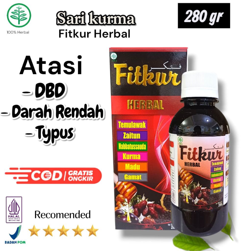 

FITKUR Sari kurma Fitkur Herbal 280gr Herbal DBD Typus