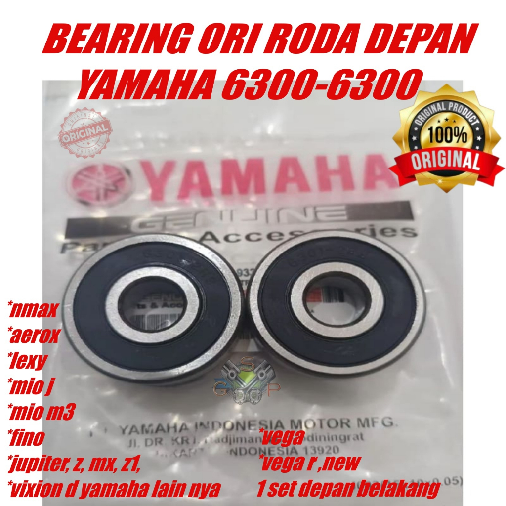 bearing roda depan yamaha original 6300,mio,mio m3,jupiter z vega nmax metic dan bebek