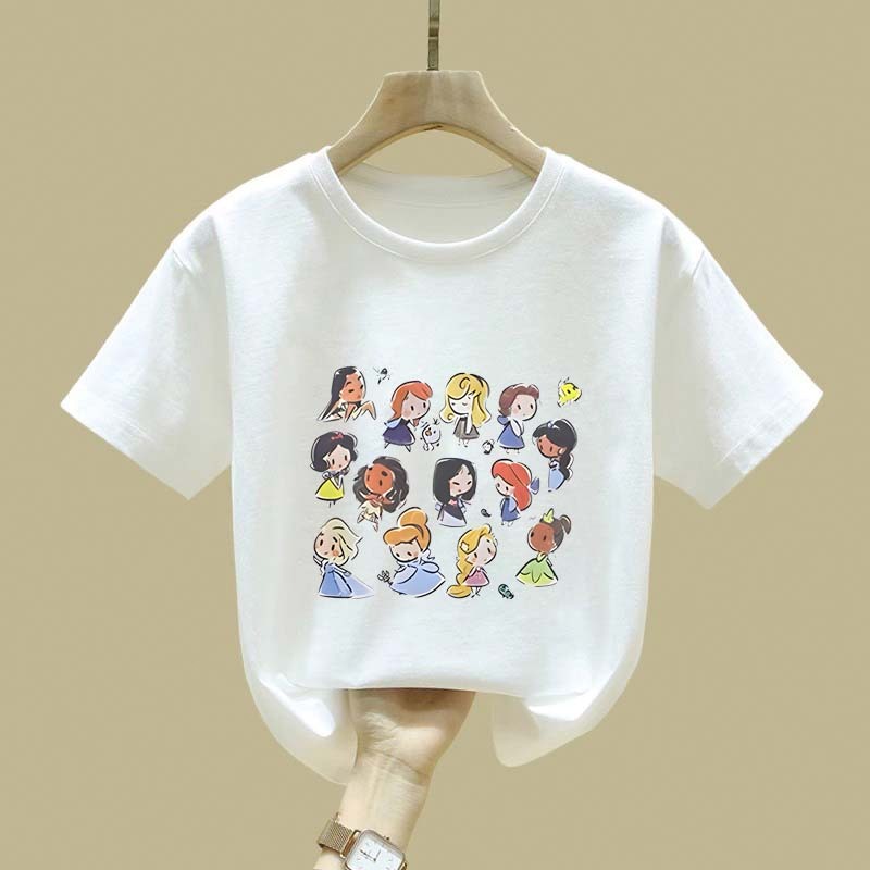 JiOJiO Pola cetak potret gadis kecil dengan kepribadian desain Korea pakaian anak baju anak perempua