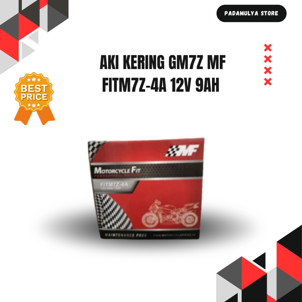 Aki Kering Gm7z MF Fitm7z-4A 12V 9Ah Motor Bajaj Pulsar 180 160 UG4