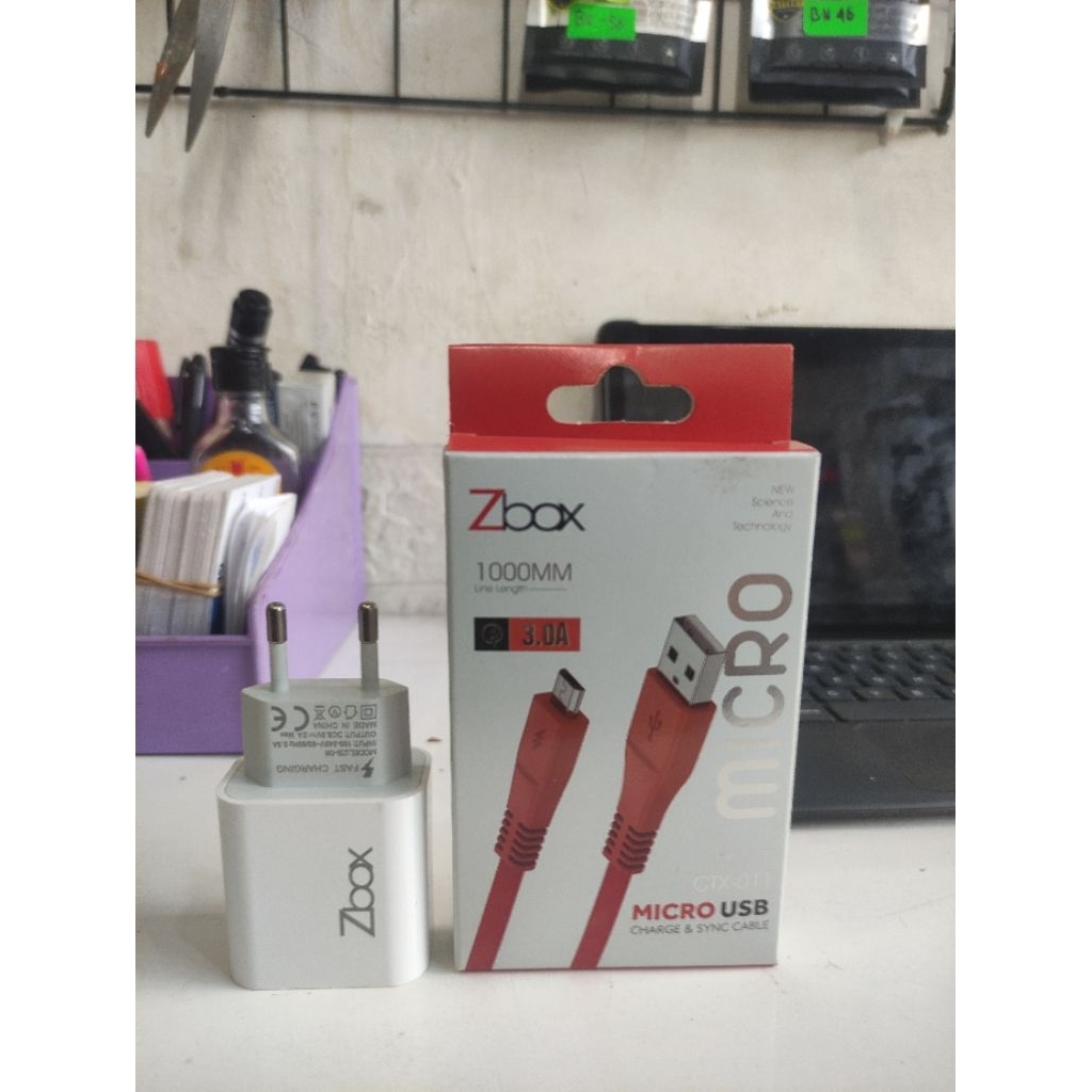 Charger Set Zbox Micro Usb 2,4 Ampere up to 3 Ampere I Casan Zbox Satu Set