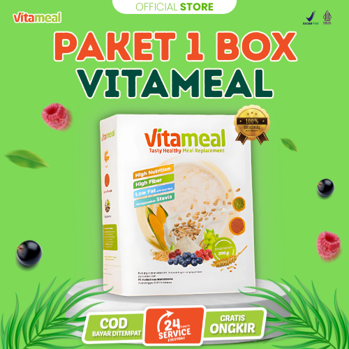 

Vitameal 1 Box –– Sereal Sehat Multigrain Cegah Diabetes Kolesterol Aman untuk Lambung VITAMILK DIET