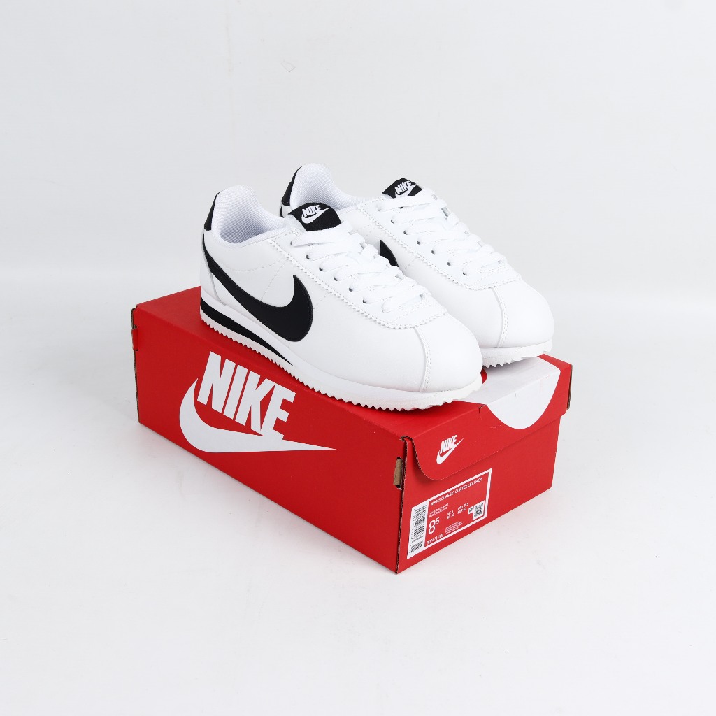 Nike Cortez Leather White Black Swoosh
