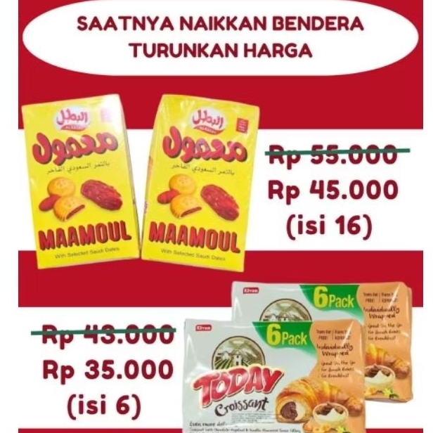 

Promo Kemerdekaan - Biskuit Mammoul - Roti Croissant
